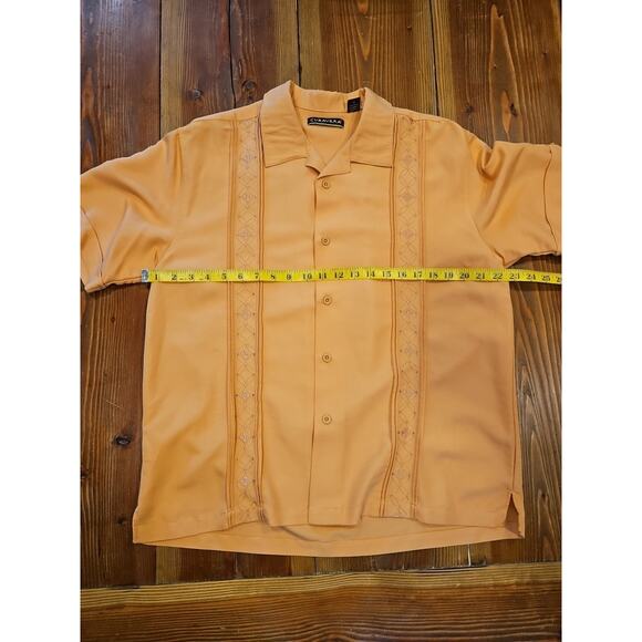 Vintage Cubavera Collar Short Sleeve Button Down Orange Size Large - Picture 4 of 6